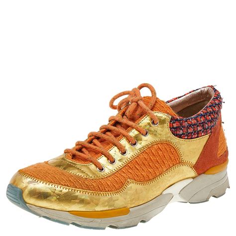 chanel schoenen oranje|real real chanel sneakers.